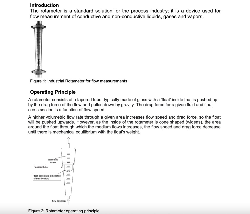 rotameter experiment conclusion