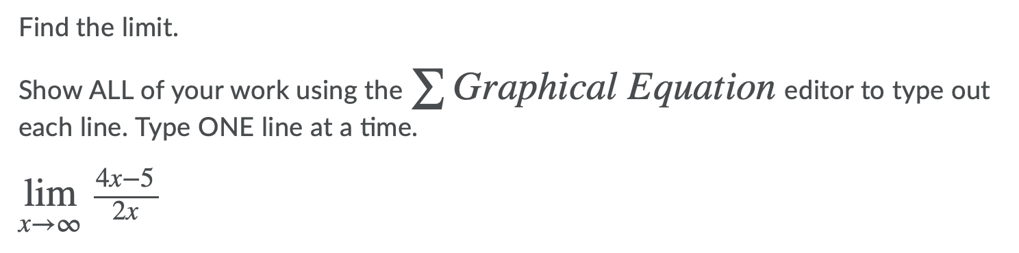 Solved Find the limit. Show ALL of your work using the | Chegg.com