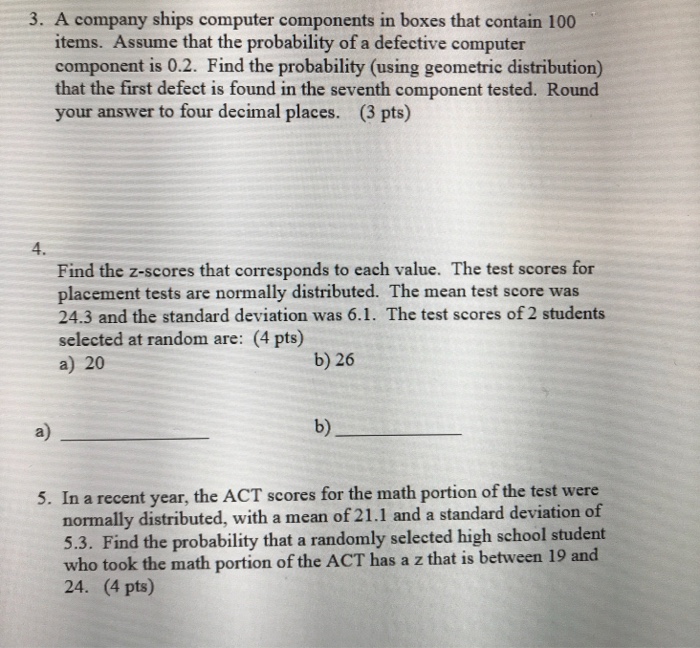Solved 3. A company ships computer components in boxes that