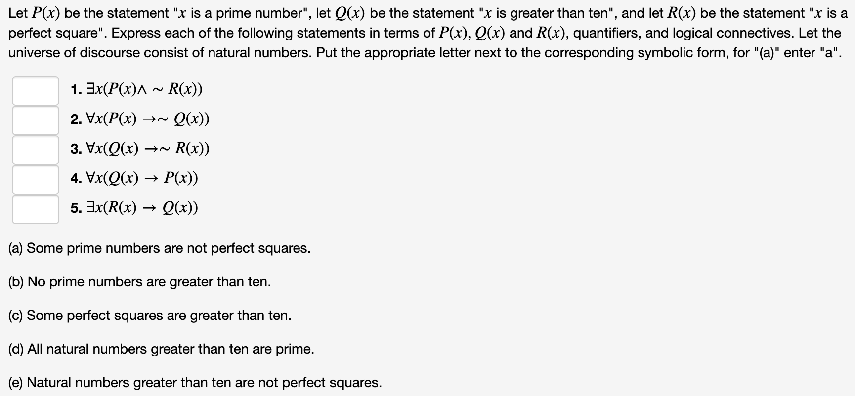 Solved Let P X Be The Statement X Is A Prime Number L Chegg Com