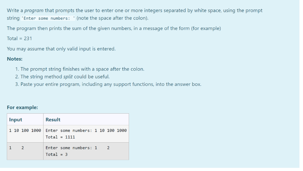 Solved Write a program that prompts the user to enter one or | Chegg.com
