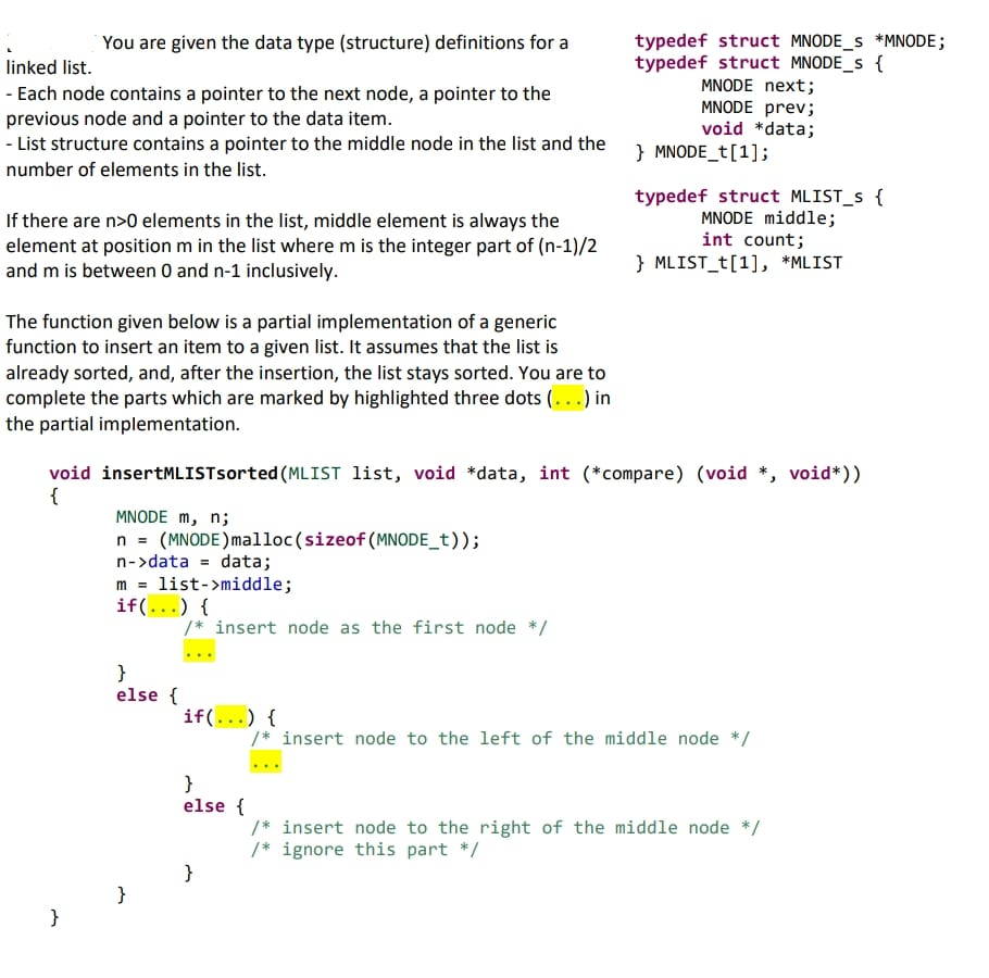 Solved You are given the data type (structure) definitions | Chegg.com