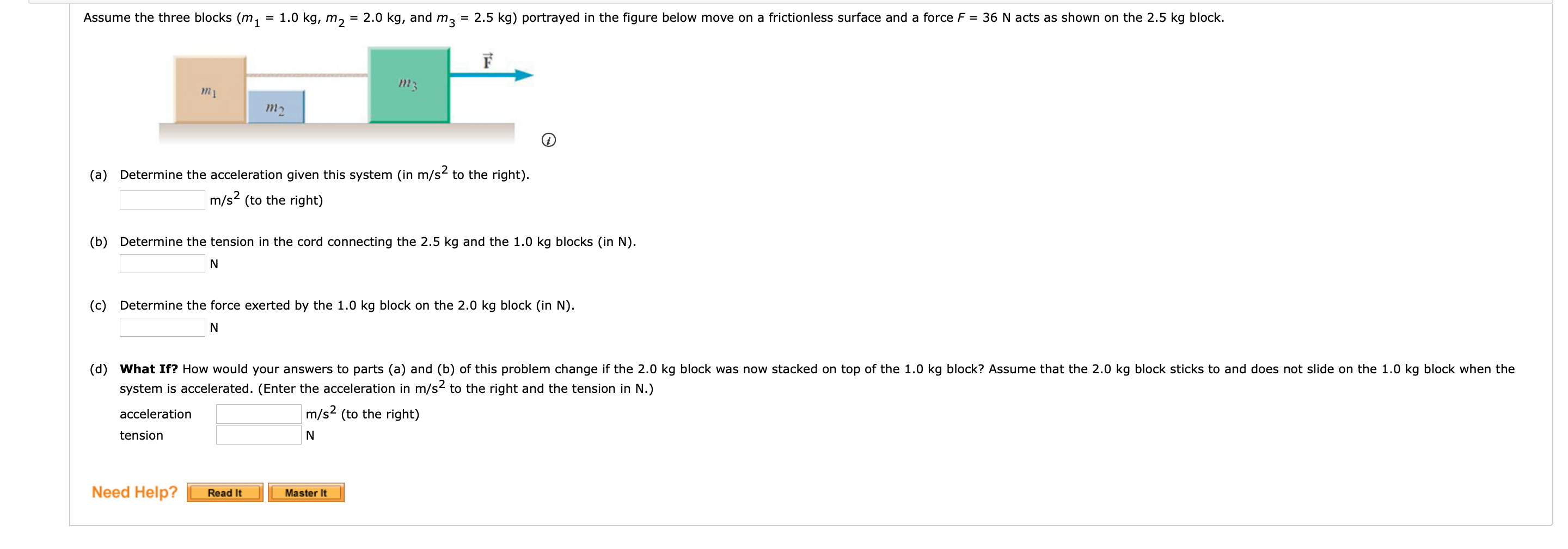 Solved (a) Determine the acceleration given this system (in | Chegg.com