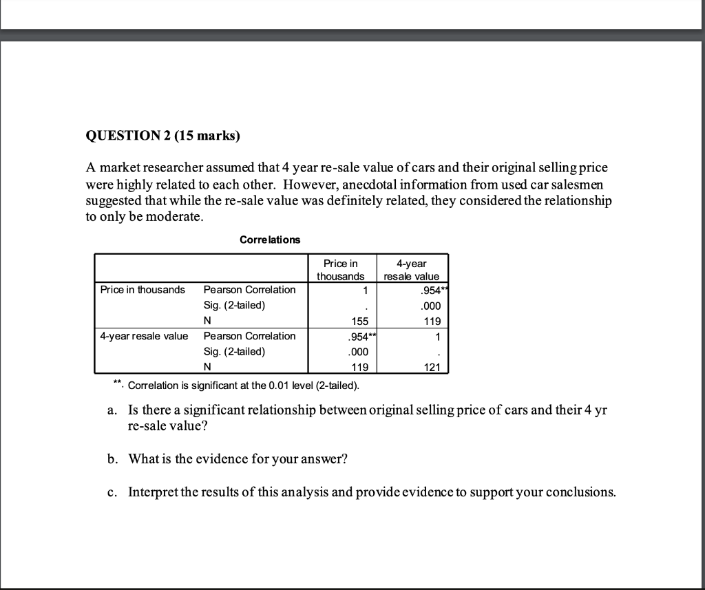 Solved Question 2 15 Marks A Market Researcher Assumed