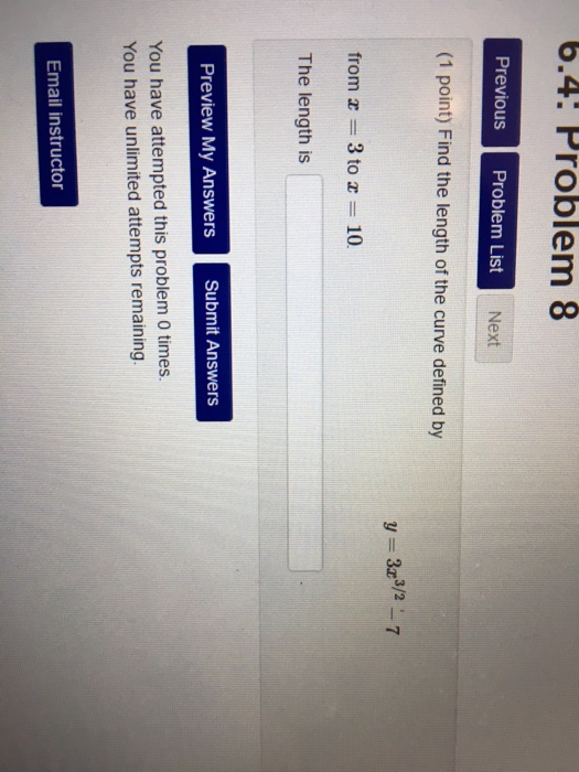 Solved find The Length Of The Curve Defined By Y 3x 3 2 Chegg