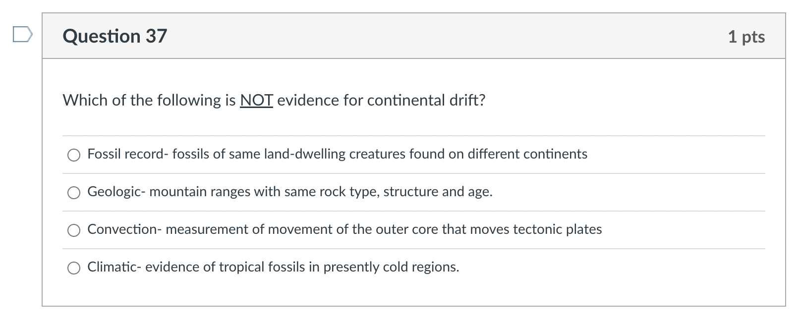 Solved Which of the following is NOT evidence for | Chegg.com