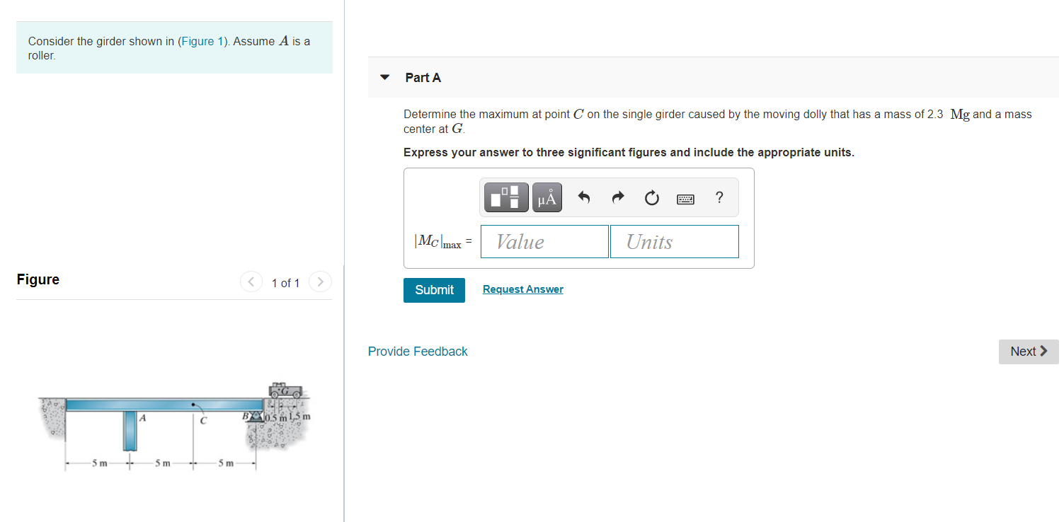 Solved Consider the girder shown in (Figure 1). Assume A is | Chegg.com