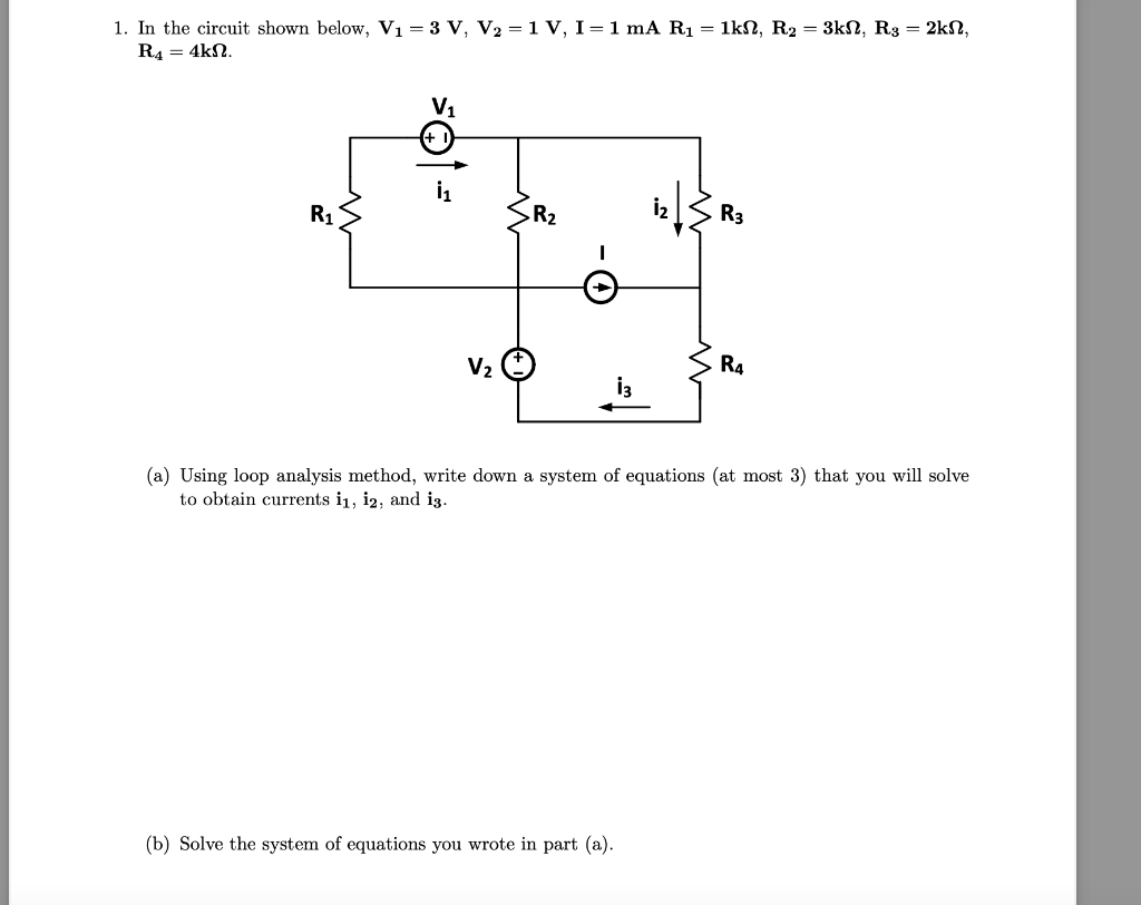 Solved 1. In The Circuit Shown Below, V1=3 V,V2=1 V,I=1 | Chegg.com