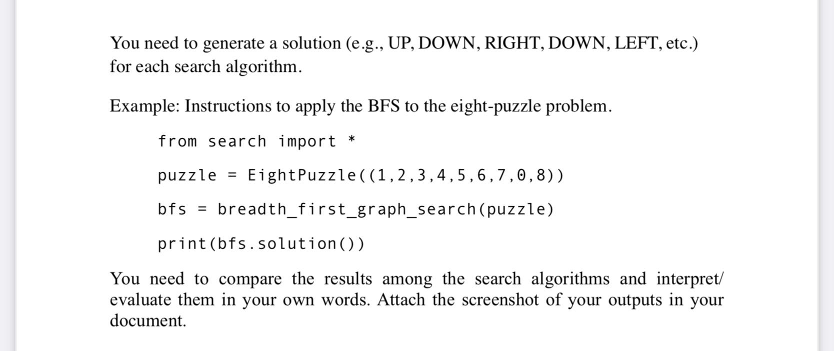 Solved Problem 1: Eight-Puzzle (20 points) In this exercise, | Chegg.com