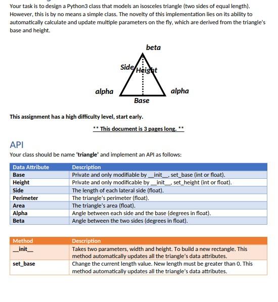 Solved Your task is to design a Python 3 class that models | Chegg.com