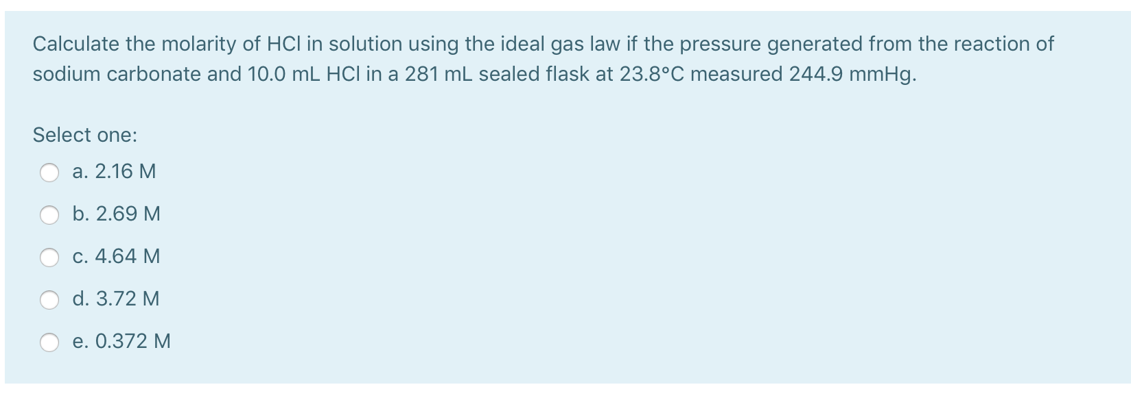 Solved Calculate the molarity of HCl in solution using the | Chegg.com