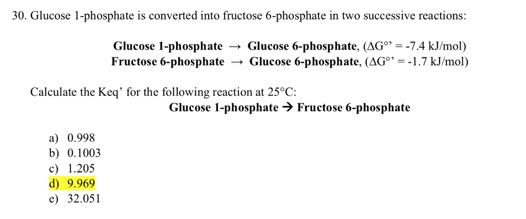 Solved 30 Glucose 1 Phosphate Is Converted Into Fructose