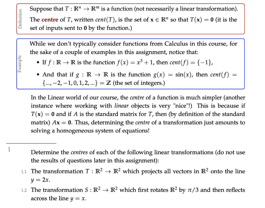 Solved Definition Suppose that T :R” Ris a function (not | Chegg.com