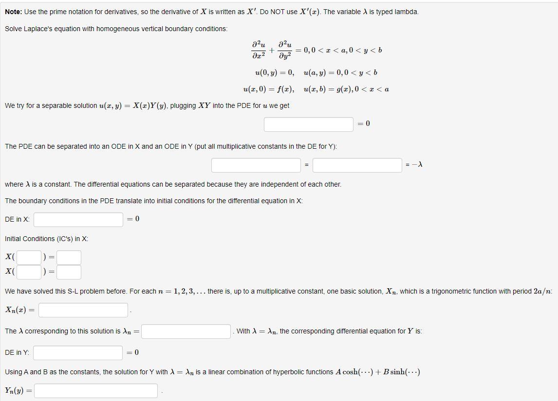 Solved Note: Use the prime notation for derivatives, so the | Chegg.com