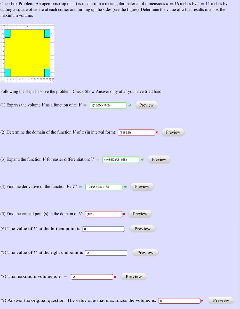 Solved Openbox Problem. An openbox (top open) is made from