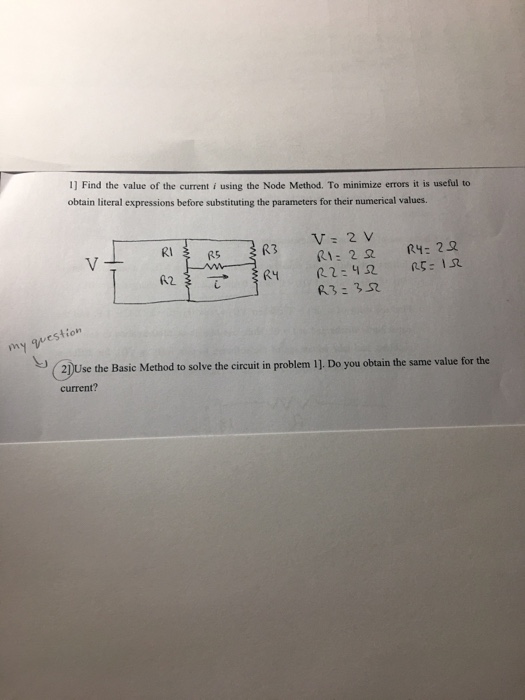 Solved 1] Find the value of the current i using the Node | Chegg.com