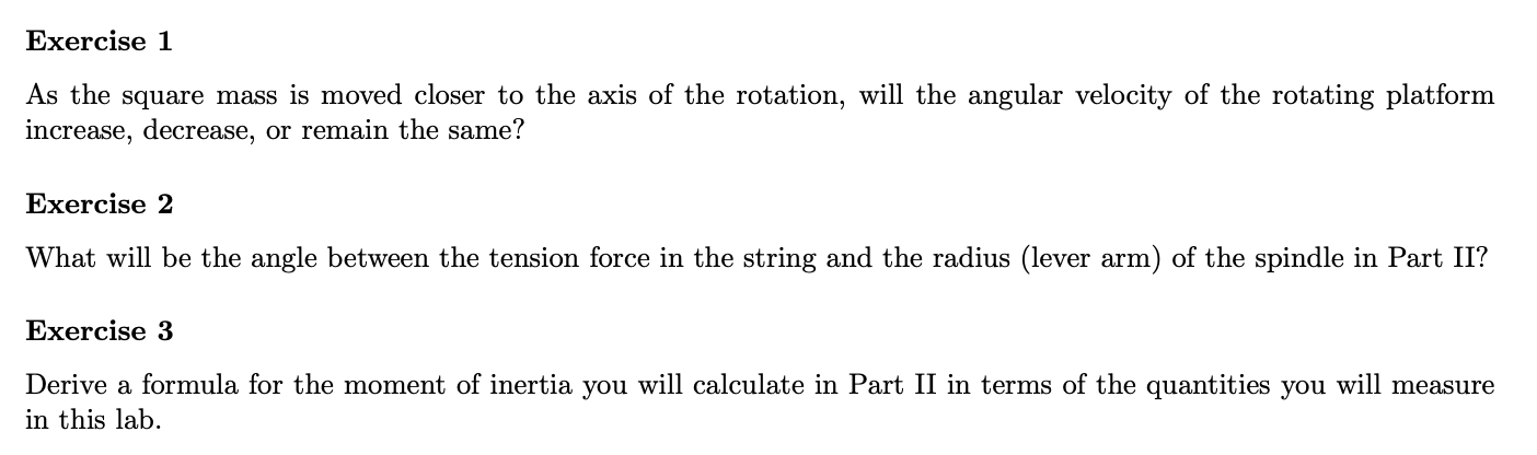 Solved Exercise 1: As the square mass is moved closer to the | Chegg.com