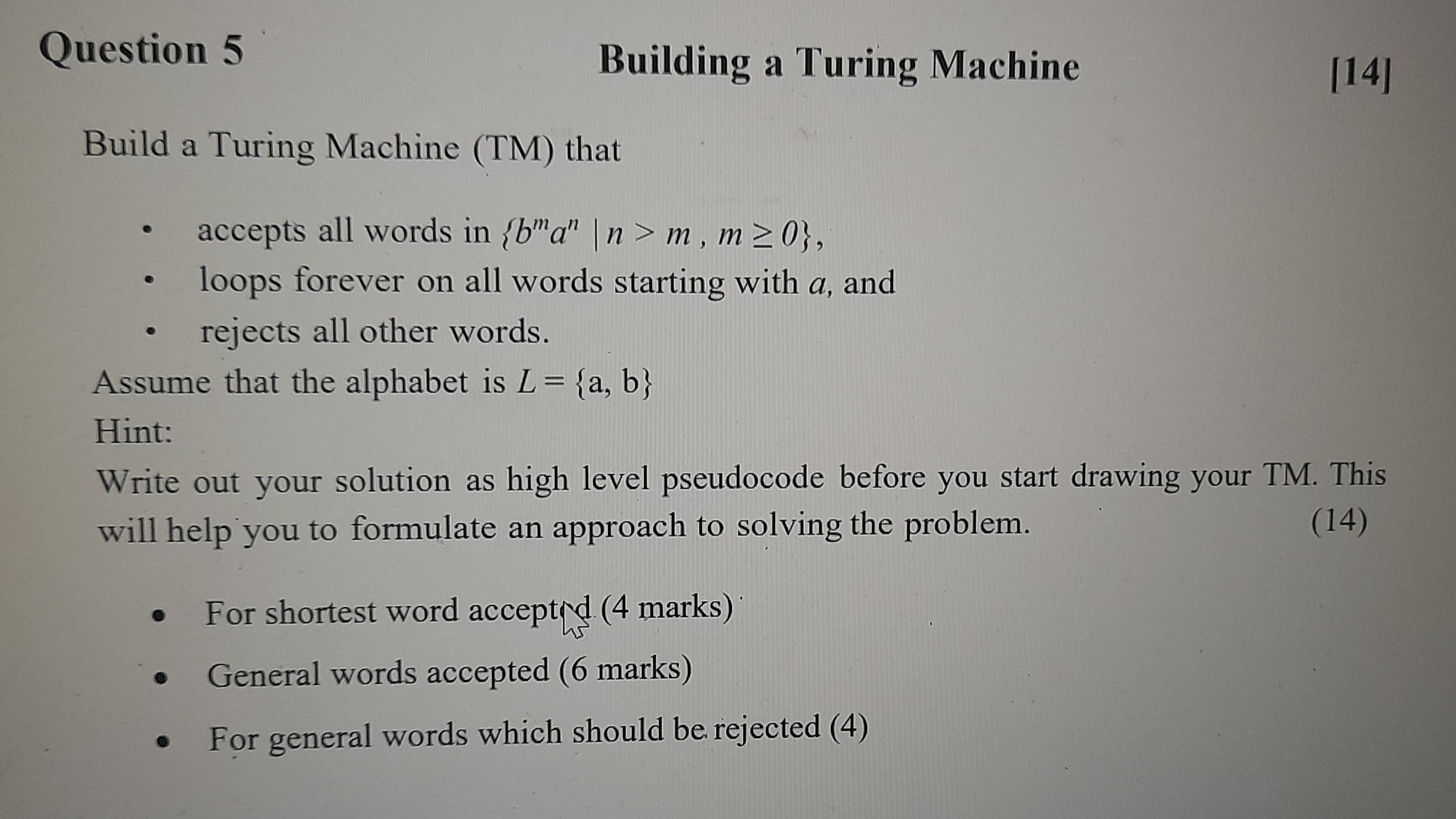 Solved Question 5Building A Turing MachineBuild A Turing | Chegg.com