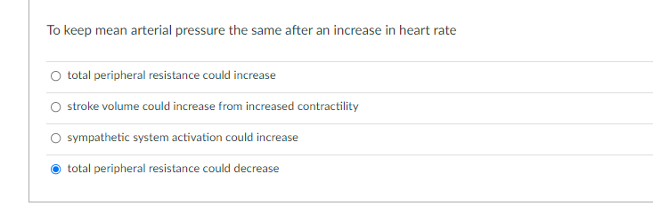 Solved To keep mean arterial pressure the same after an | Chegg.com