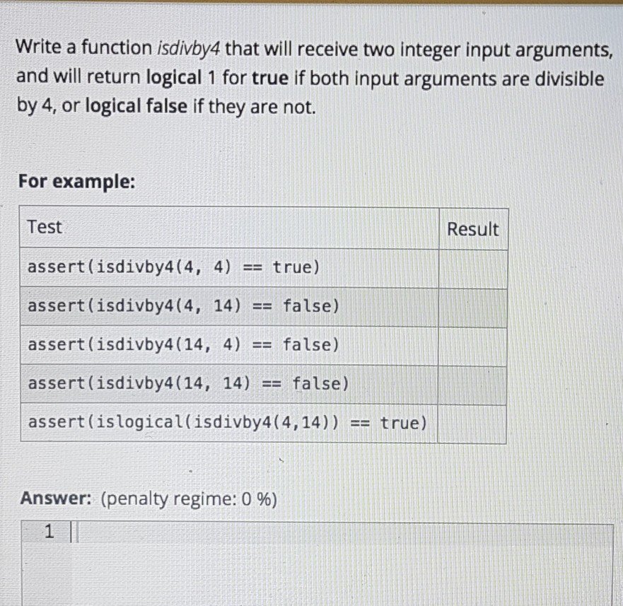 Solved Write a function isdivby4 that will receive two | Chegg.com