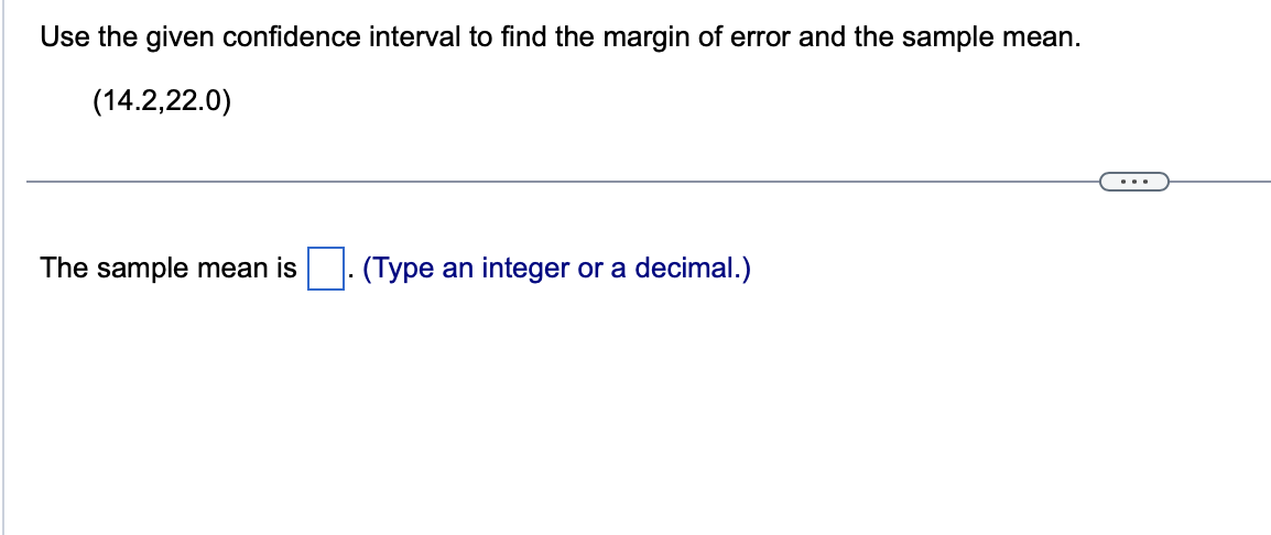 Solved Use The Given Confidence Interval To Find The Margin 1155