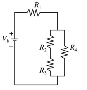 Solved 5. Vb = 5V, R1 = 4W, R2 = 8W, R3 = 12W, R4 = 16W a. | Chegg.com