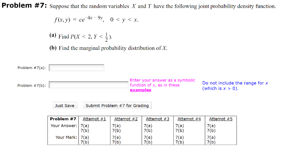 Solved Problem 7 Suppose That The Random Variables X And Y 4914