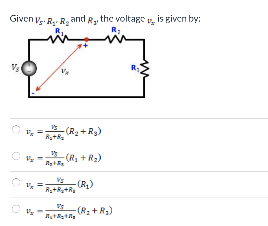 Solved Given Vs Ry R And Rg The Voltage Vz Is Given B Chegg Com