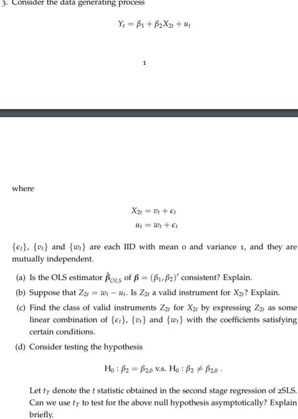 3 Consider The Data Generating Process Y B1p2x2 Chegg Com