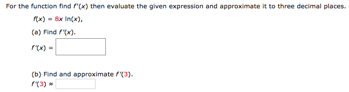 Solved For the function find f(x) then evaluate the given | Chegg.com