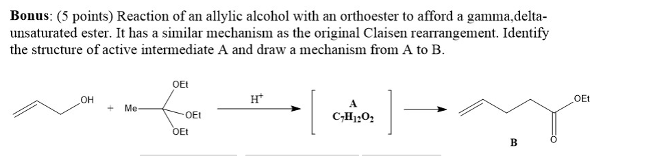 Solved Bonus: (5 points) Reaction of an allylic alcohol with | Chegg.com