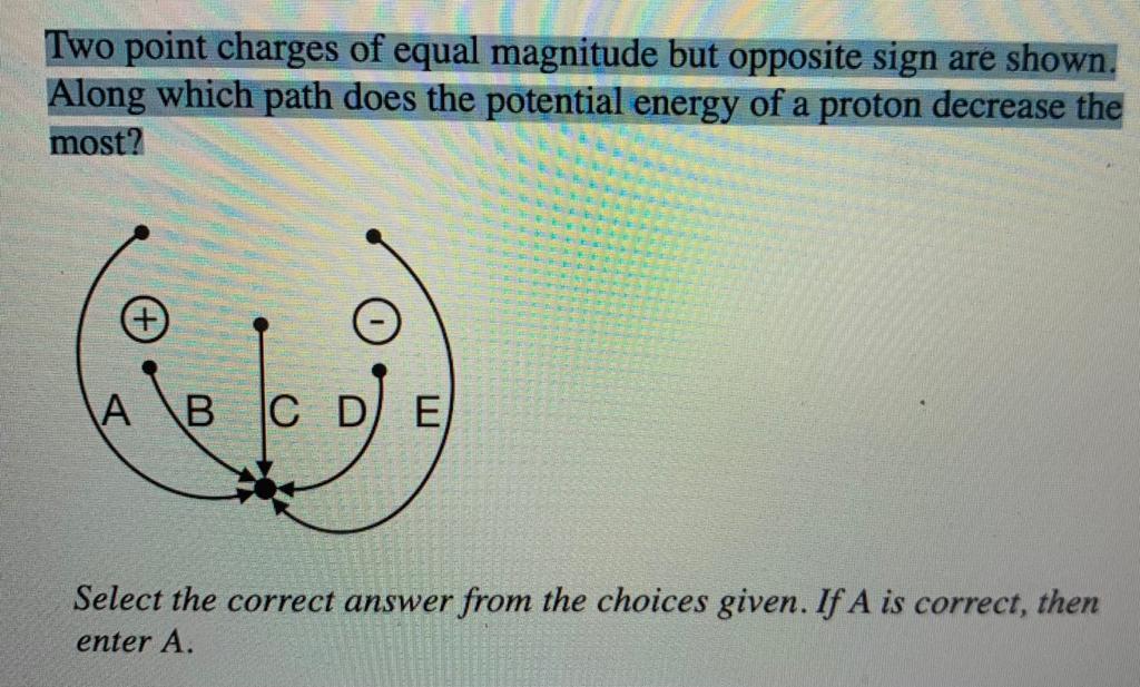 Solved Two point charges of equal magnitude but opposite | Chegg.com
