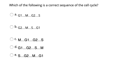 Solved Which Of The Following Is A Correct Sequence Of The | Chegg.com