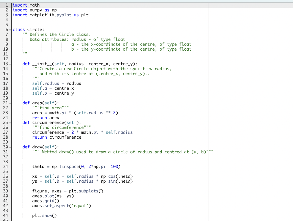Solved Using the Circle class you created earlier, add the | Chegg.com