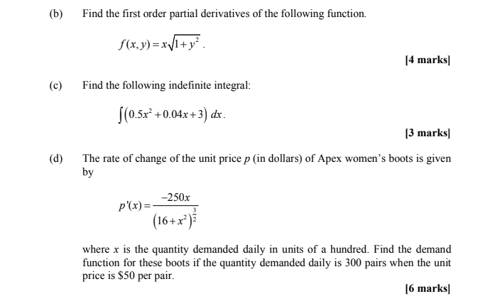 Solved (b) (C) Find the first order partial derivatives of | Chegg.com