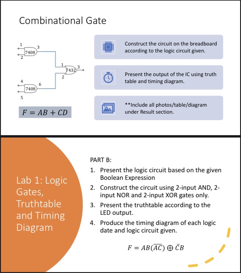 PART A: Lab 1: Logic 1. Construct The Logic Circuit | Chegg.com