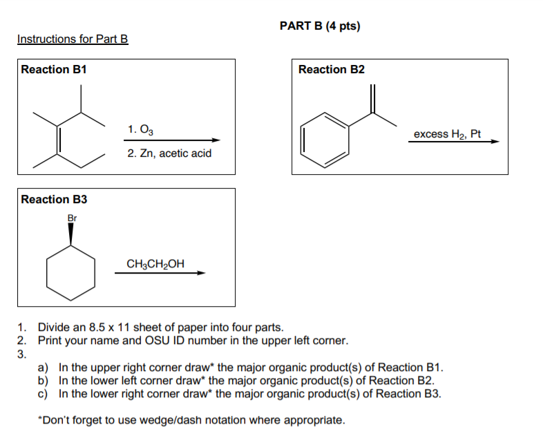 Solved PART B (4 pts) Instructions for Part B Reaction B1 | Chegg.com