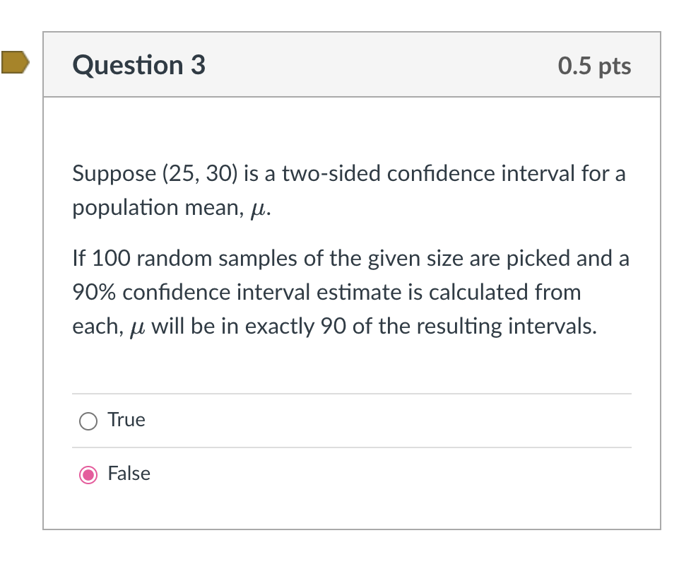 Solved Suppose (25,30) is a two-sided confidence interval | Chegg.com