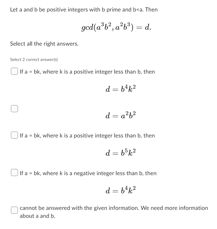 Solved Let A And B Be Positive Integers With B Prime And B | Chegg.com