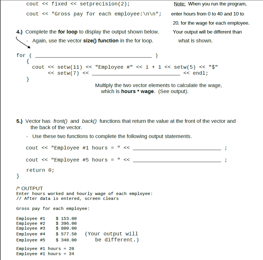 Solved HW_10c - vectors Write a program that does the | Chegg.com