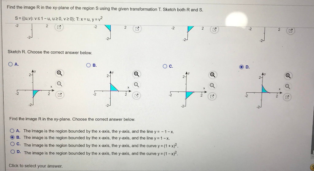 Solved Find The Image R In The Xy Plane Of The Region S U Chegg Com