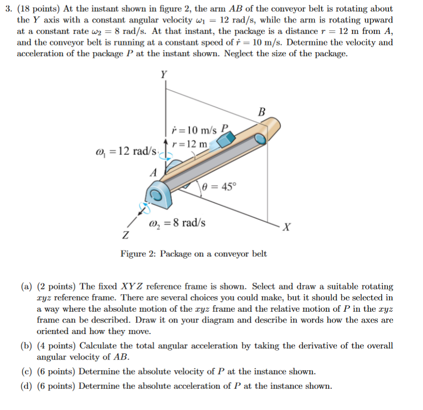 Solved 3. (18 points) At the instant shown in figure 2, the