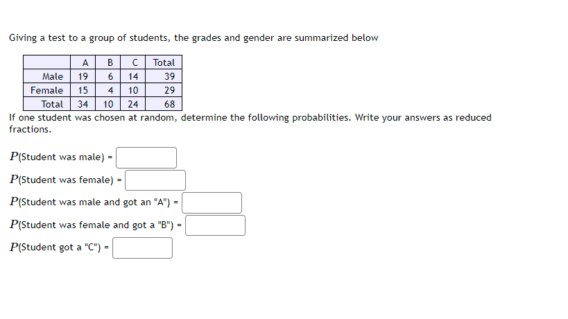 Solved Giving a test to a group of students the grades and