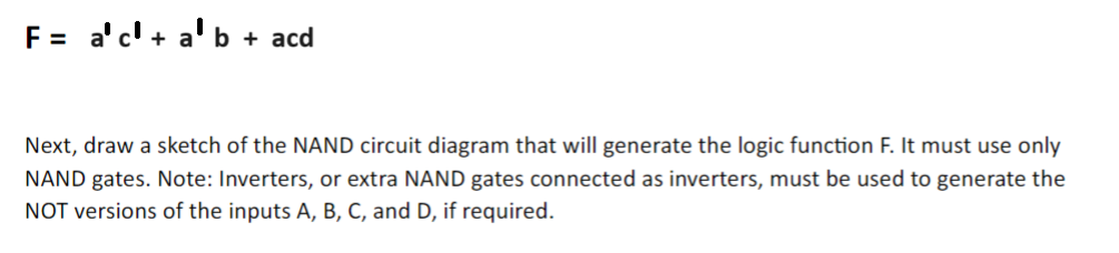 Solved 1a. Draw a sketch of the NAND circuit diagram that | Chegg.com