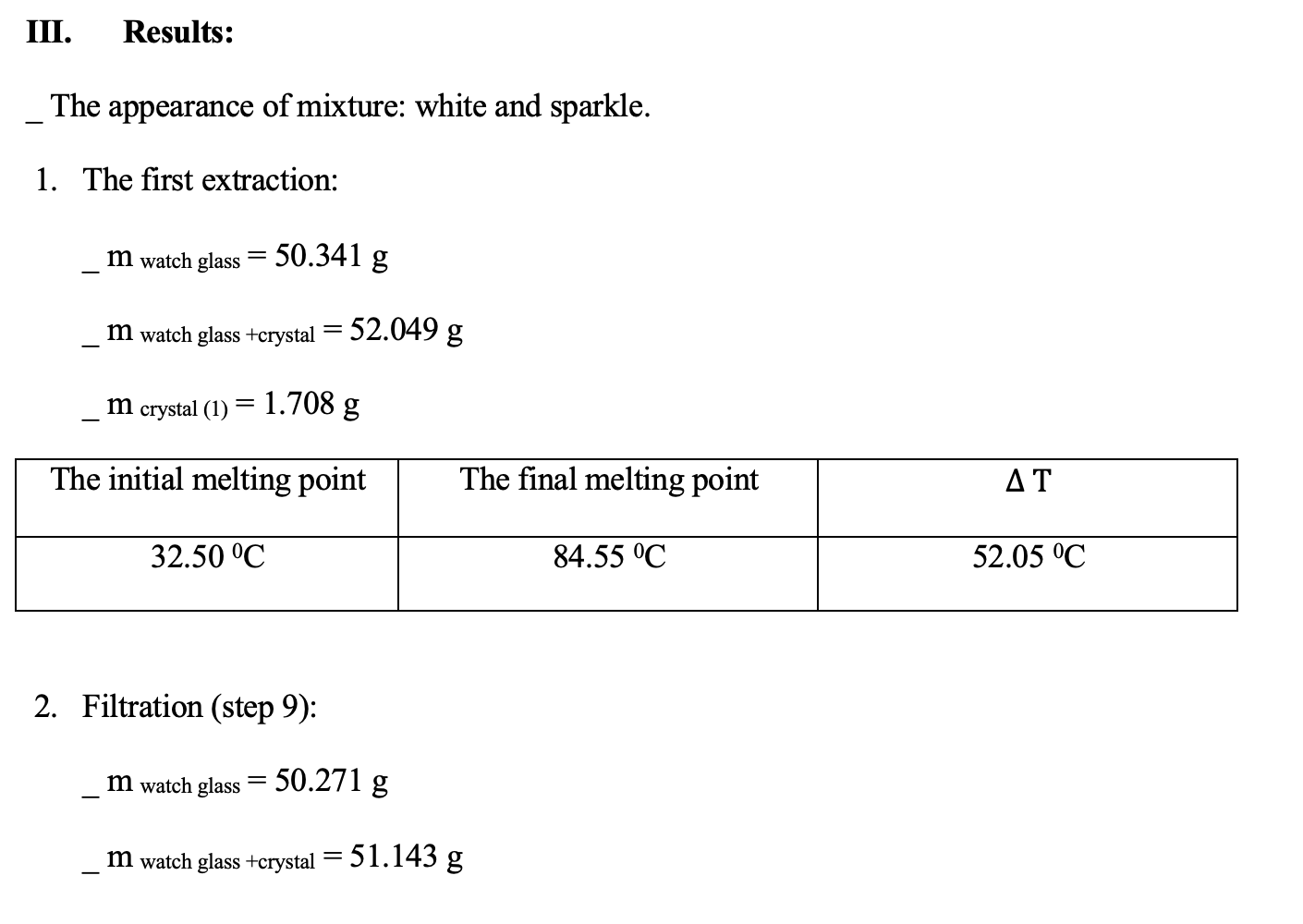 MELTING POINT — FIRST - PREV. - NEXT