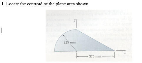 Solved 1. ﻿locate The Centroid Of The Plane Area Shown 