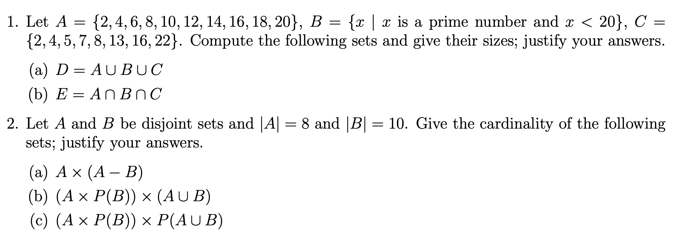 Solved = = 1. Let A + {2, 4, 6, 8, 10, 12, 14, 16, 18, 20