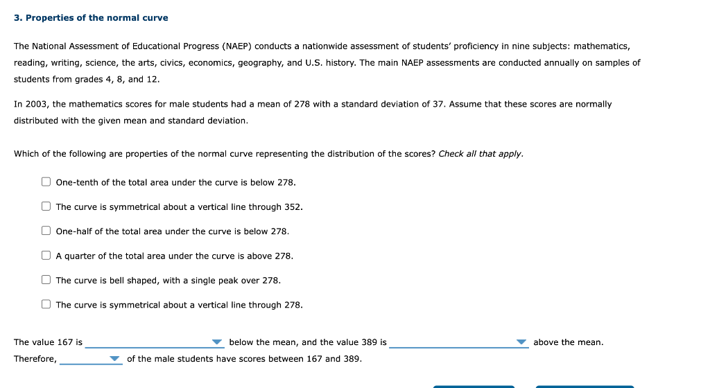 Solved 3. Properties of the normal curve The National