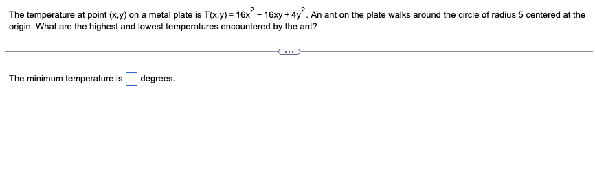 Solved The temperature at point (x,y) on a metal plate is | Chegg.com