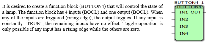 Solved It is desired to create a function block (BUTTON4) | Chegg.com